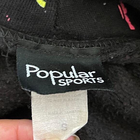 Popular Sport Black Graffiti New York City Paint Splash Hoodie Sweatshirt Small - Picture 8 of 9